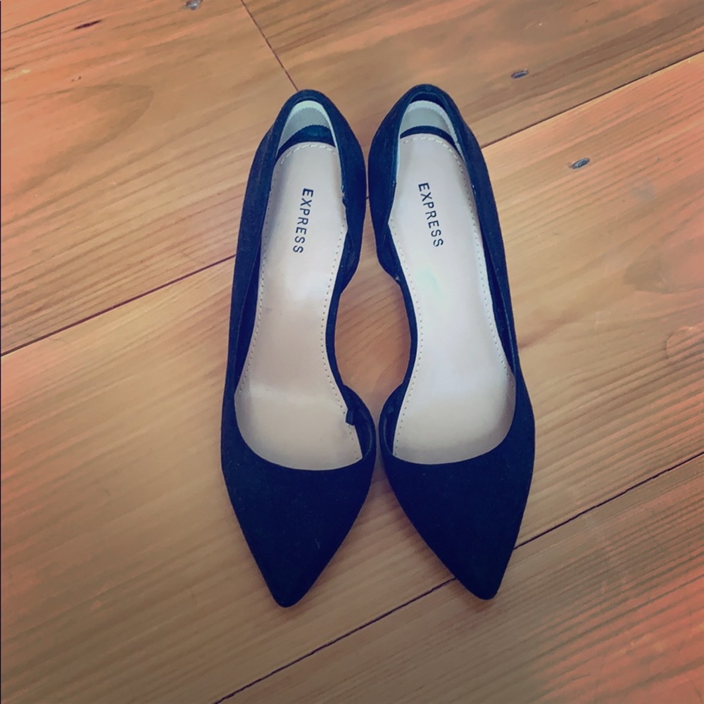 Black velvet heels, worn once!